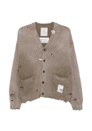 Maison MIHARA YASUHIRO distressed pocket cardigan - Brown