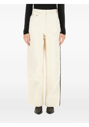 Peter Do stripe-detail wide-leg jeans - White