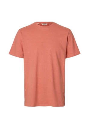 SELECTED linen-blend T-shirt - Orange