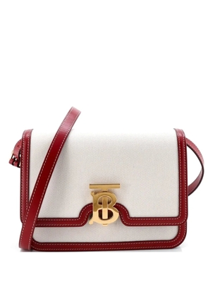 Burberry Pre-Owned TB Flap Bag Canvas Small shoulder bag - White