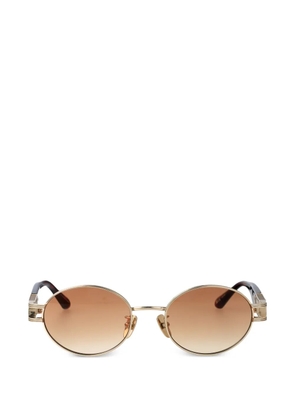Linda Farrow Phoebe round titanium sunglasses - Gold