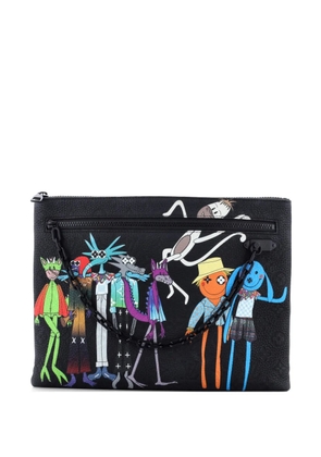 Louis Vuitton Pre-Owned LV Friends A4 Pouch Printed Monogram Taurillon Leather clutch bag - Black