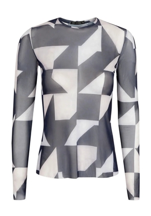 Lenny Niemeyer geometric-print mesh top - Black