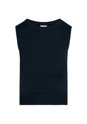 Oscar de la Renta cropped wool vest - Blue