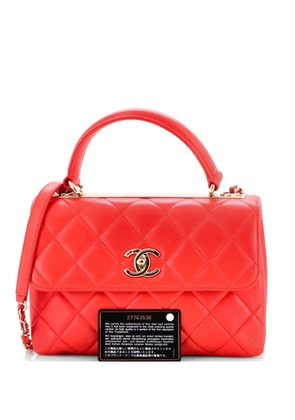 CHANEL Pre-Owned Trendy CC Top Handle Bag Quilted Lambskin Small shoulder bag - Red