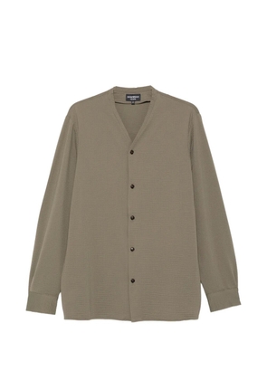 Emporio Armani button-up V-neck shirt - Green