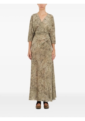 Cortana Salma floral-print V-neck maxi dress - Neutrals