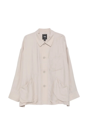 Y-3 patch-pocket overshirt - Brown