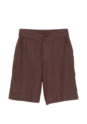 YERSE button linen shorts - Brown