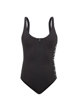 Moncler zip logo-print swimsuit - Black