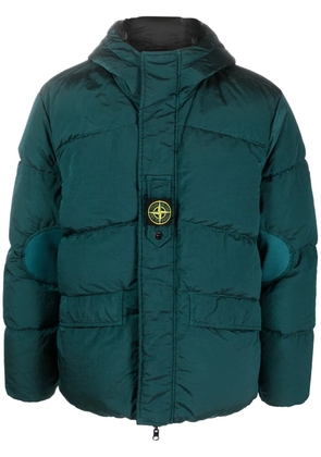 Stone Island Compass-motif down puffer jacket - Green