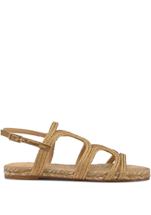 Castañer metallic weave flat sandals - Gold