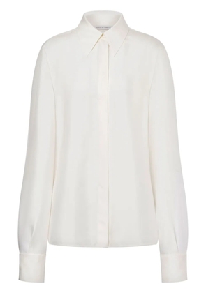 Alberta Ferretti pointed-collar silk shirt - White