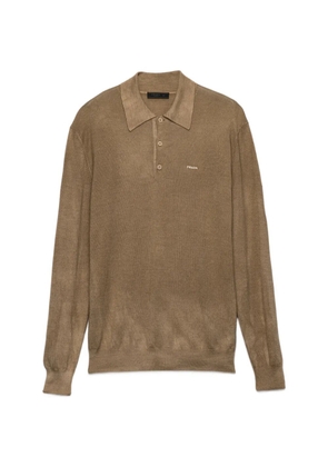 Prada Wool and silk polo sweater - Neutrals