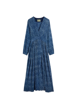 MOMONÌ printed V-neck dress - Blue
