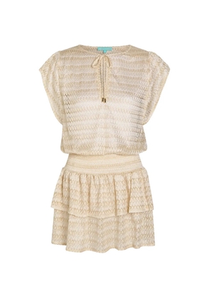 Melissa Odabash tiered ruffle dress - Neutrals