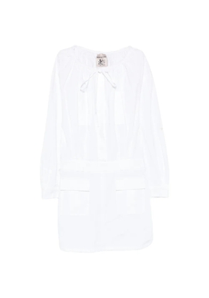 Semicouture Ricarda tie-neck mini dress - White