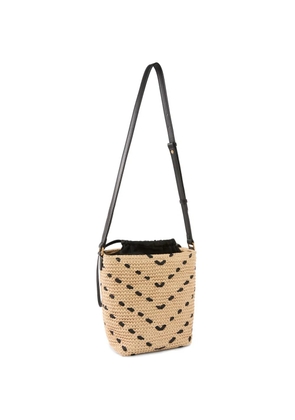 PINKO raffia drawstring bucket bag - Neutrals