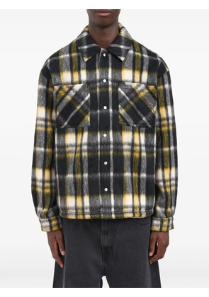 Represent buttoned plaid overshirt - Black