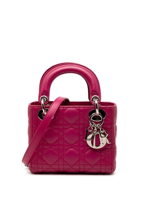 Christian Dior Pre-Owned 2014 Mini Lambskin Cannage Lady Dior satchel - Pink