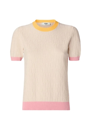 FENDI textured T-shirt - Neutrals