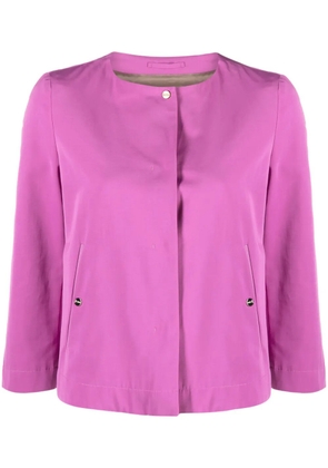 Herno collarless cropped-sleeve jacket - Pink