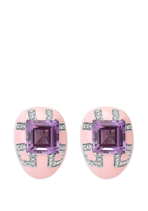 Andreoli Alia diamond amethyst pink Earrings - Silver