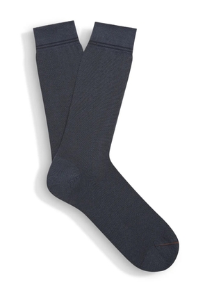 Zegna stripe-detail socks - Blue
