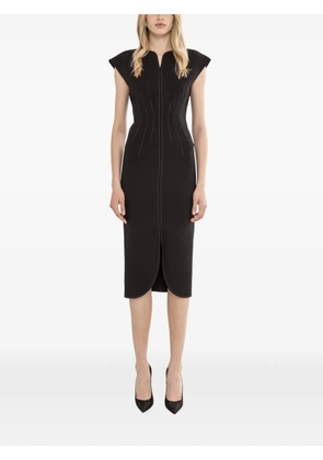 NISSA sculpted midi dress - Black