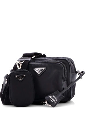 Prada Pre-Owned Re-Edition 2005 Camera Bag Tessuto with Saffiano Leather Mini crossbody bag - Black