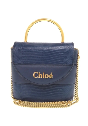 Chloé Pre-Owned 2019-2026 Lizard Embossed Leather Aby Lock satchel - Blue
