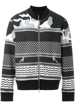 Neil Barrett patterned bomber jacket - Black
