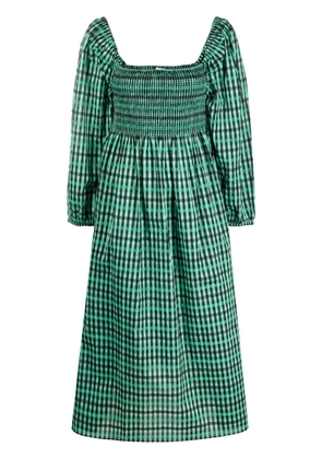 Baum Und Pferdgarten Aquina checked seersucker dress - Green