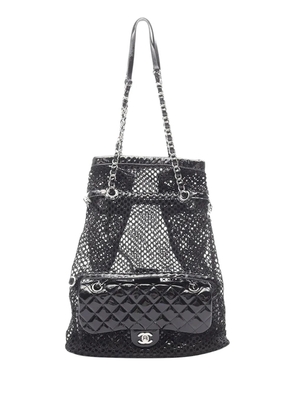 CHANEL Pre-Owned 2010-2011 Mesh and Patent Leather La Madrague tote bag - Black