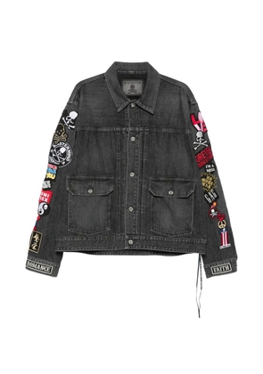 Mastermind Japan patched denim jacket - Grey