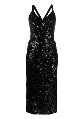 Dolce & Gabbana sequinned V-neck midi dress - Black