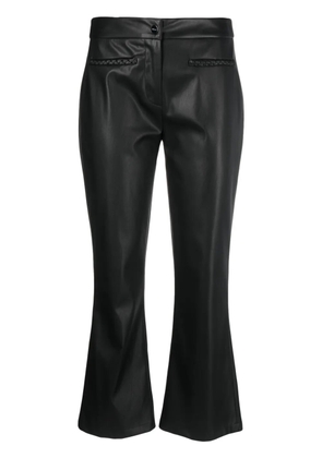 LIU JO faux-leather flared cropped trousers - Black