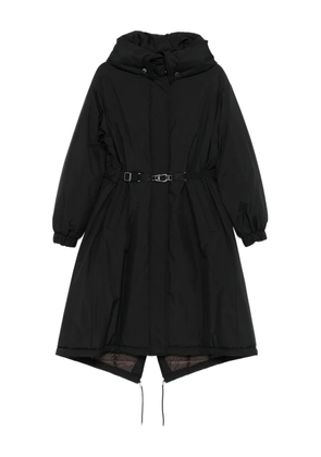 Moorer belted high-neck coat - Black