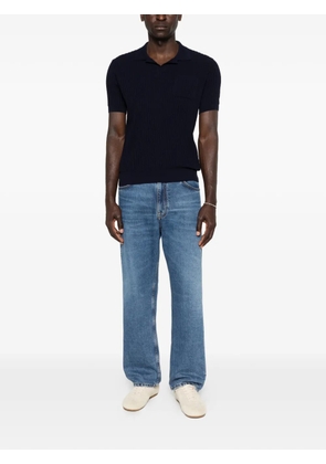 Roberto Collina ribbed pocket polo shirt - Blue