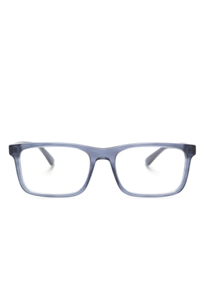 Emporio Armani logo-print rectangle-frame glasses - Blue