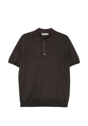Canali button short-sleeve polo shirt - Brown