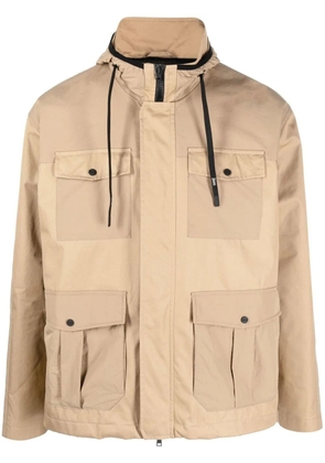 Herno panelled hooded field jacket - Brown