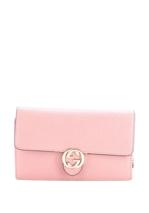 Gucci Pre-Owned Interlocking Wallet on Chain Leather crossbody bag - Pink