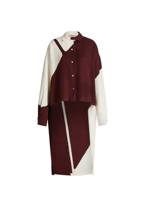 Alberta Ferretti colourblock shirt - Brown