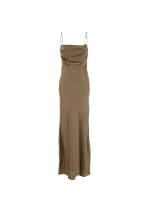 Saint Laurent satin long dress - Brown
