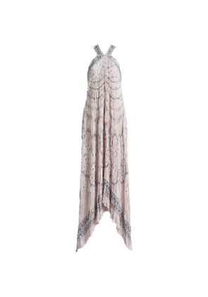Alberta Ferretti halter-neck embellished dress - Pink