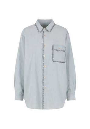 Kuro contrast-stitching shirt - Blue