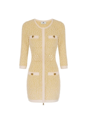 Elisabetta Franchi bouclé mini dress - Yellow