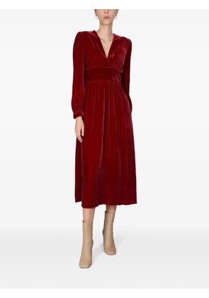 Boutique Moschino velvet V-neck dress - Red
