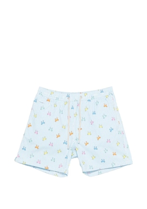MC2 Saint Barth Lighting striped crab-print swim shorts - Blue